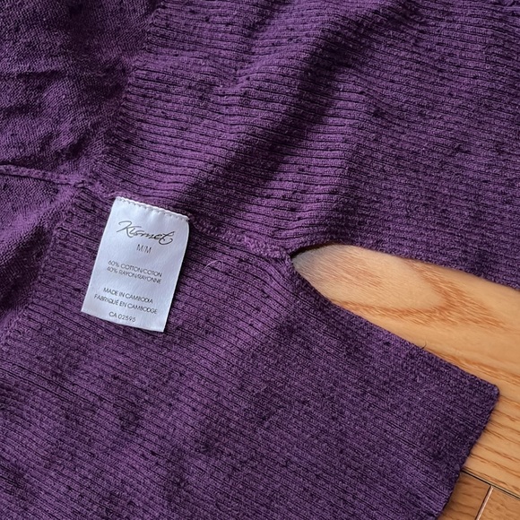 Dark Purple Cardigan With Pockets - Picture 3 of 4